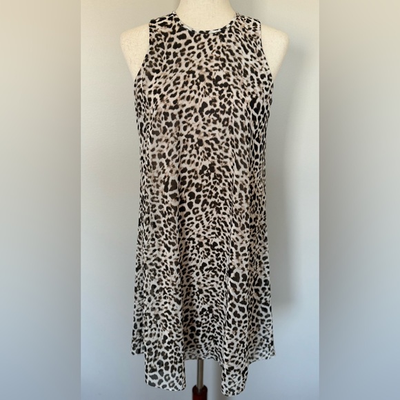 Calvin Klein Dresses & Skirts - NWT | Calvin Klein | Leopard Print Chiffon Dress | Brown/Cream | Size 4